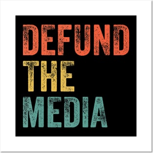 Retro Vintage Defund the media Posters and Art